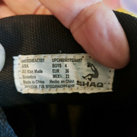 SHAQ Boys 4 Black/Grey Mid top lace up Athletic Shoe sneakers - Picture 9 of 9